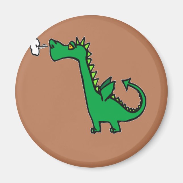 Air breathing green dragon magnet (Front)