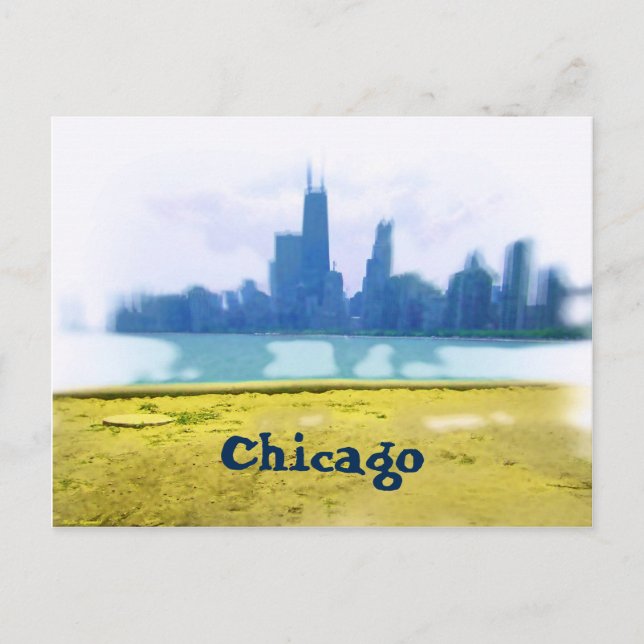 Air Brushed Chicago Skyline Postcard (Front)