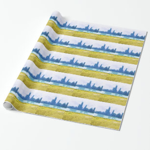 Air Brushed Chicago Skyline Wrapping Paper
