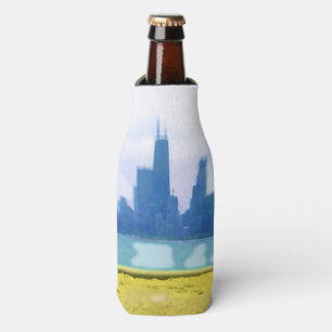 Air Brushed Chicago Skyscrapers Bottle Cooler