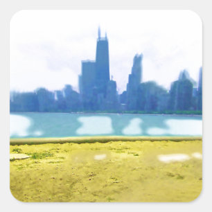 Air Brushed Chicago Square Sticker