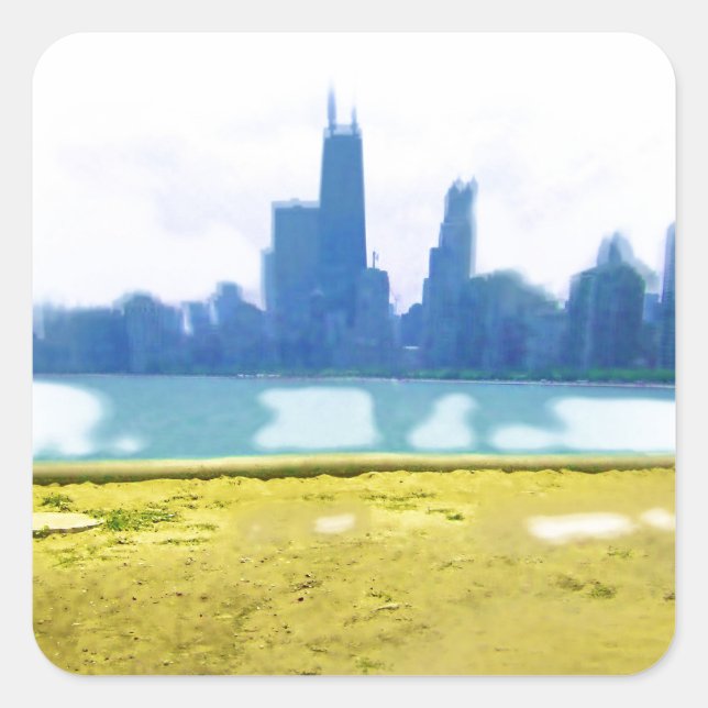 Air Brushed Chicago Square Sticker (Front)