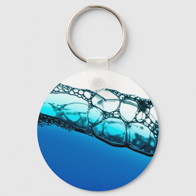 Air bubbles in blue water key ring (Front)