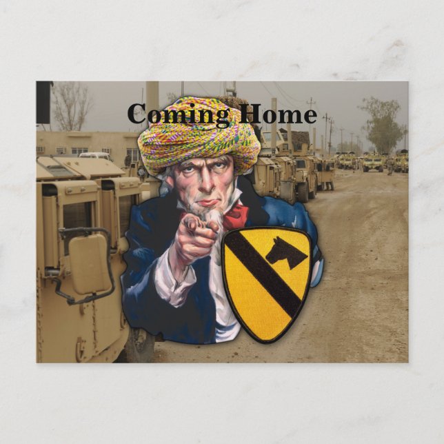 Air cav 1st cavalry division iraq patch postcard (Front)