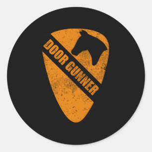 Air Cav Vietnam Door Gunner Distressed Classic Round Sticker