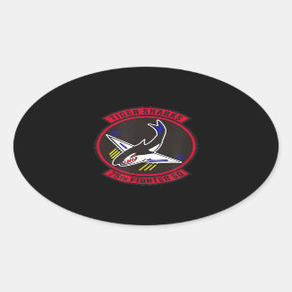 Air Ce 75th Fighter Squadron Insignia Tiger Sharks Oval Sticker