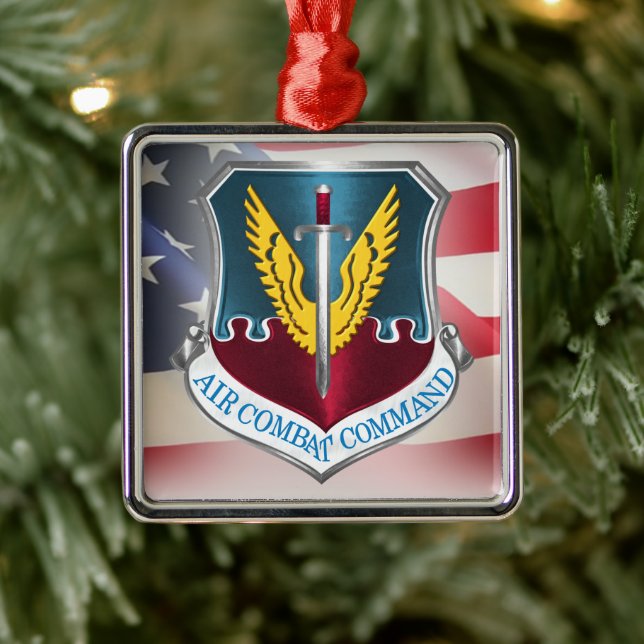Air Combat Command –“ACC” Christmas Metal Ornament (Tree)