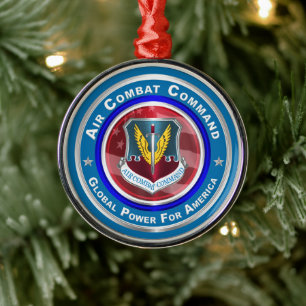 Air Combat Command Customised Christmas Metal Ornament