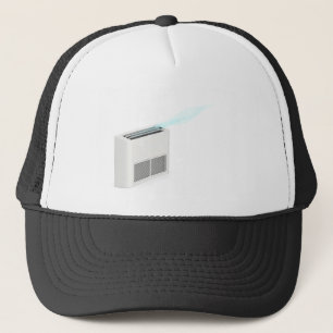 Air conditioner blowing cold air trucker hat