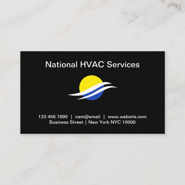 Air Conditioning HVAC Services Business Card (Front)
