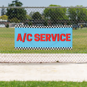 Air Conditioning Service Automotive Shop Blue Banner