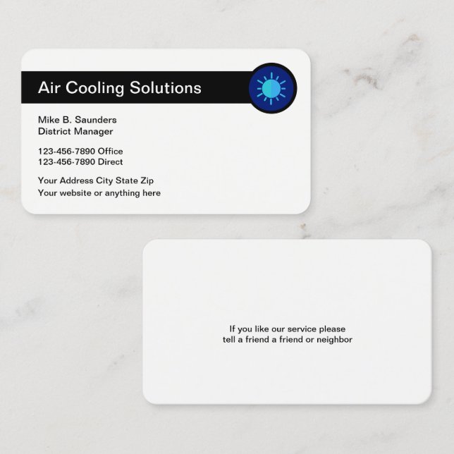 Air Conditioning Service Businesscards Business Card (Front/Back)