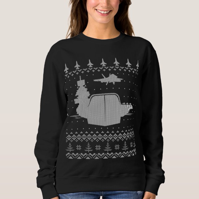 Air Craft Carrier Ugly Christmas Sweater Design (Front)