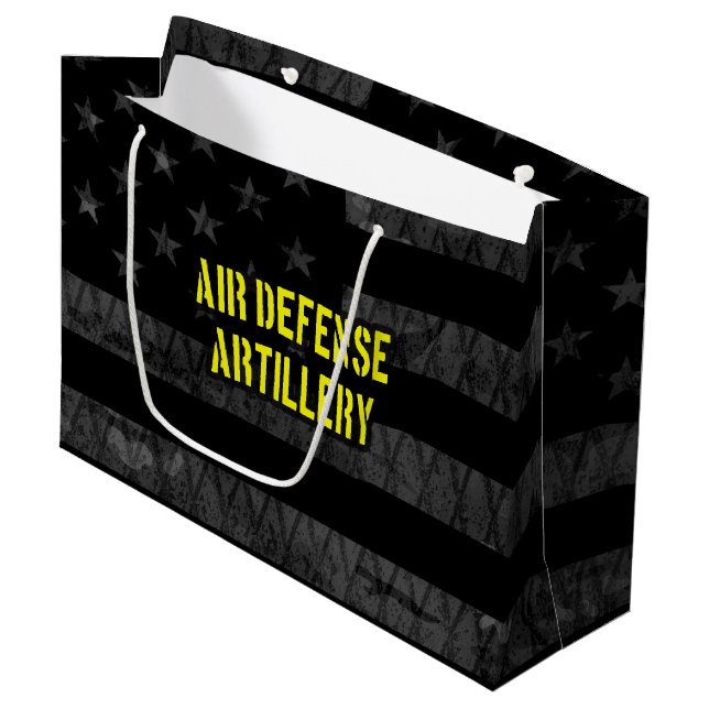 Air Defence Artillery Subdued American Flag Large Gift Bag (Front Angled)