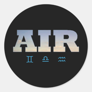 Air Element with Zodiac Signs Classic Round Sticker