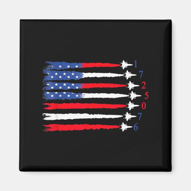 Air Force American Flag 4th Of July 2026 Funny Gif Magnet (Front)