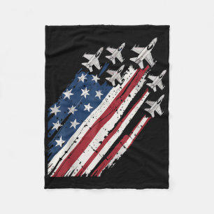 Air Force American Flag Patriotic Red White Blue 4 Fleece Blanket