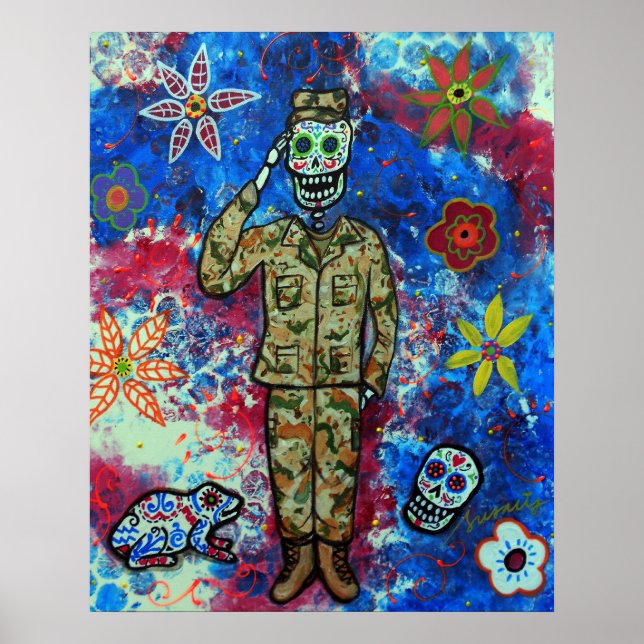 AIR FORCE ARMY DAY OF THE DEAD POSTER (Front)