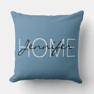 Air Force blue colour home monogram Cushion