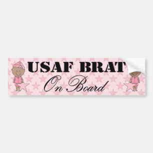 Air Force Brat On Board Girl (Dark Skin) Bumper Sticker