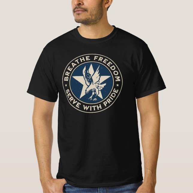 Air Force - Breathe freedom, serve with pride. T-Shirt (Front)