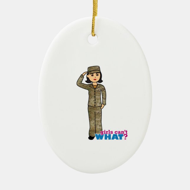 Air Force Camo Black Hair Ceramic Ornament (Front)