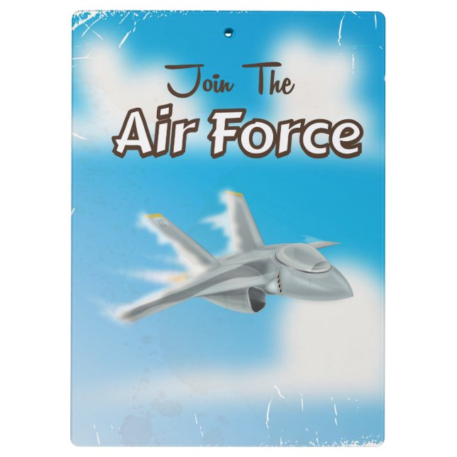 Air Force Classic Jet poster Clipboard (Back)
