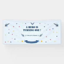 Air Force First Birthday Banner Hero Turns One