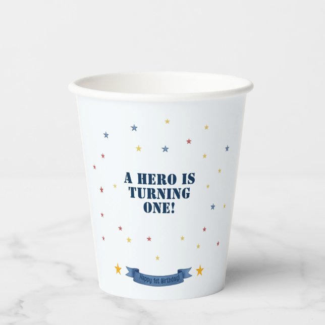 Air Force First Birthday Party Paper Cup Hero (Front)