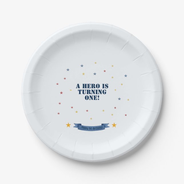 Air Force First Birthday Party Plates Hero (Front)