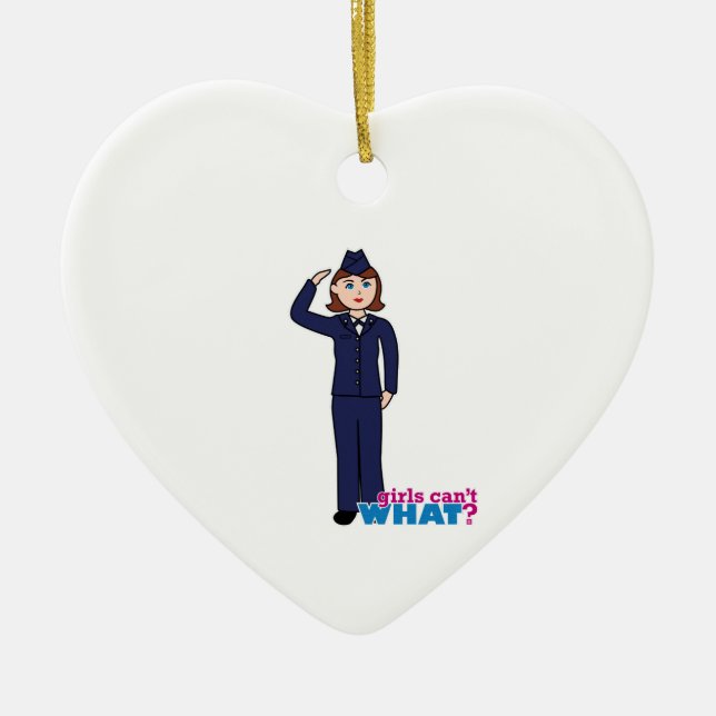 Air Force Girl Ceramic Ornament (Front)