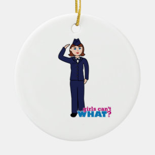 Air Force Girl Ceramic Tree Decoration