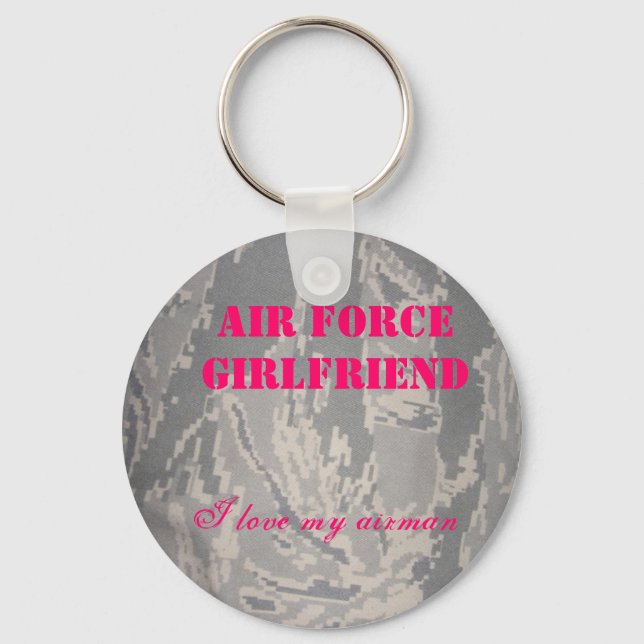 Air Force Girlfriend, I love my... Key Ring (Front)