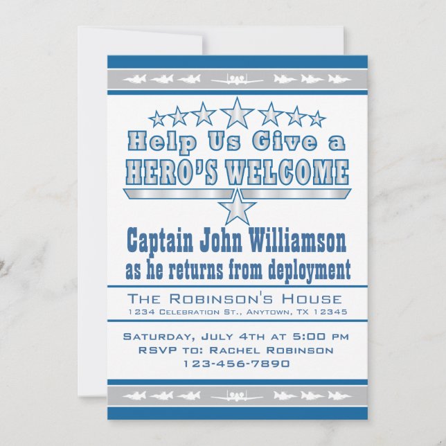 Air Force Hero's Welcome Home Invitation (Front)