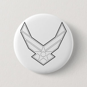 Air Force Insignia - White-outlined 6 Cm Round Badge