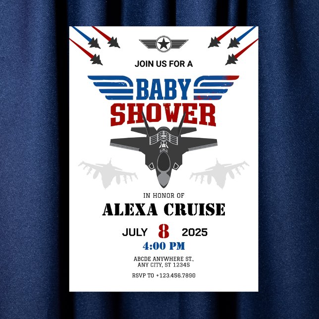 Air force jet fighter pilot Baby Shower Invitation (Creator Uploaded)