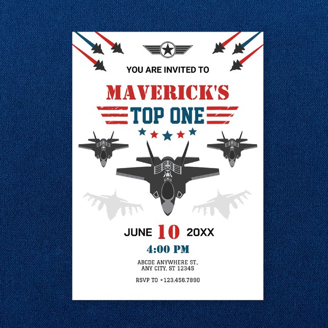Air force jet fighter pilot Top one Invitation (Creator Uploaded)