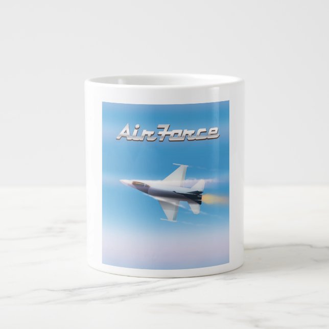 Air Force Jet Poster Large Coffee Mug (Front)
