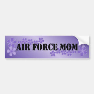 Air Force Mum Deep Lilac Hibiscus Bumper Sticker