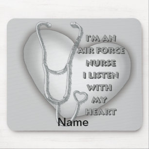 Air Force Nurse Grey Heart  Mouse Pad