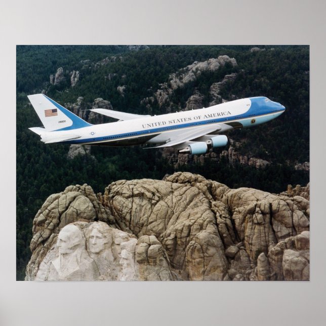Air Force One over Mount Rushmore Poster (Front)