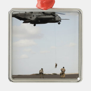 Air Force pararescuemen conduct a combat insert Metal Tree Decoration
