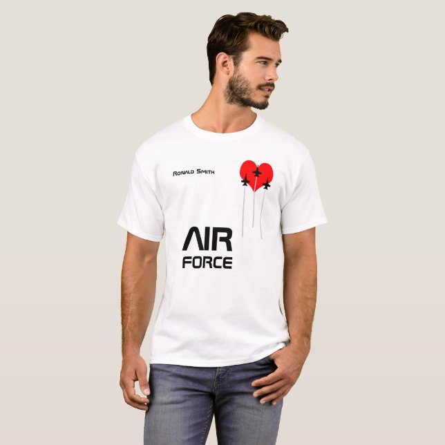 Air Force Red Heart funny personal T-Shirt (Front Full)
