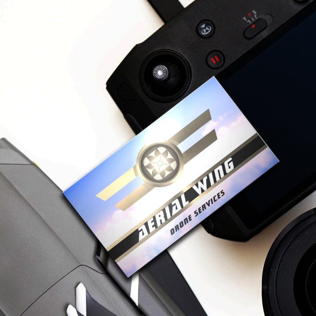 Air force roundel  gold metallic and sky business card (Creator Uploaded)