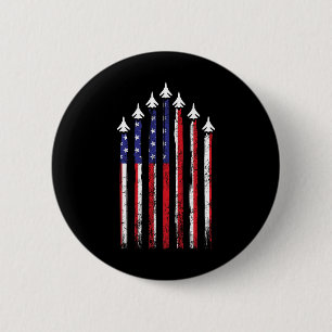 Air Force Us Veterans 4th Of July American Flag In 6 Cm Round Badge