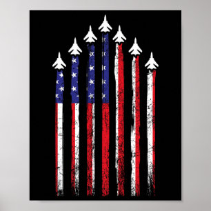 Air Force Us Veterans 4th Of July American Flag In Poster