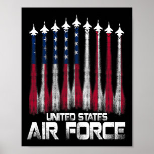 Air Force Us Veterans American Flag 4th Of July Pa Poster