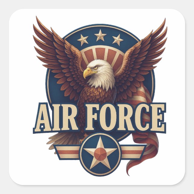 Air Force (USAF) Square Sticker (Front)