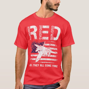 Air Force USAF US Flag Veteran RED Friday Military T-Shirt