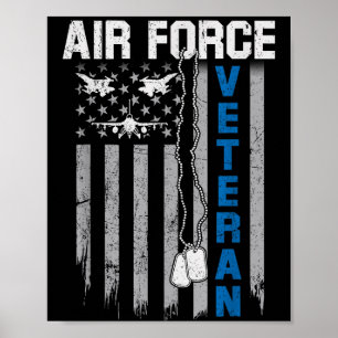 Air force veteran flag usa american usaf airman ve poster